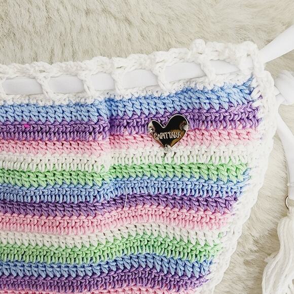 NWT Capittana Trinidad Crochet Rainbow Knit String Bikini Swim Bottom - Picture 5 of 10